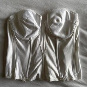 Vintage white carnival strapless bustier corset